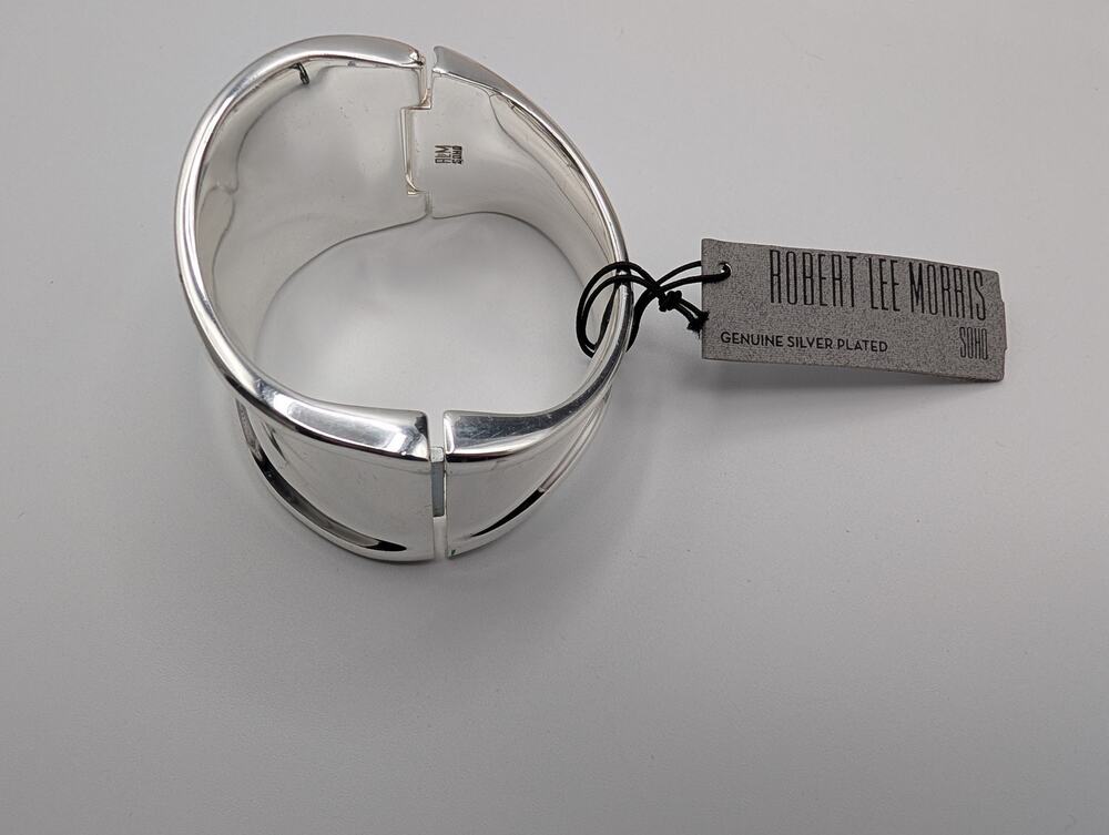Robert Lee Morris Soho NEW Genuine Silver Plated Wide Cuff Bangle Bracelet
